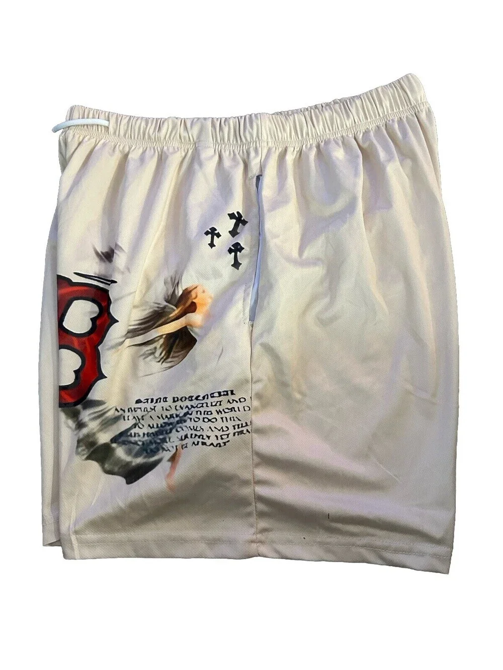Men’s Loose Fit Angel & Letter Graphic Shorts SHEIN XL Great Condition